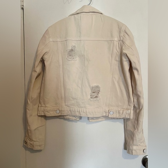 London Rag Distressed Denim Cream Jacket - Picture 2 of 5